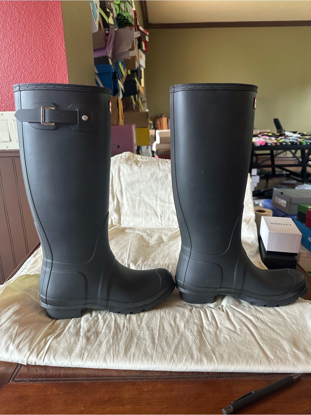 NEW HUNTER Original Tall Waterproof Rain Boots Women’s 7 - Picture 3 of 5